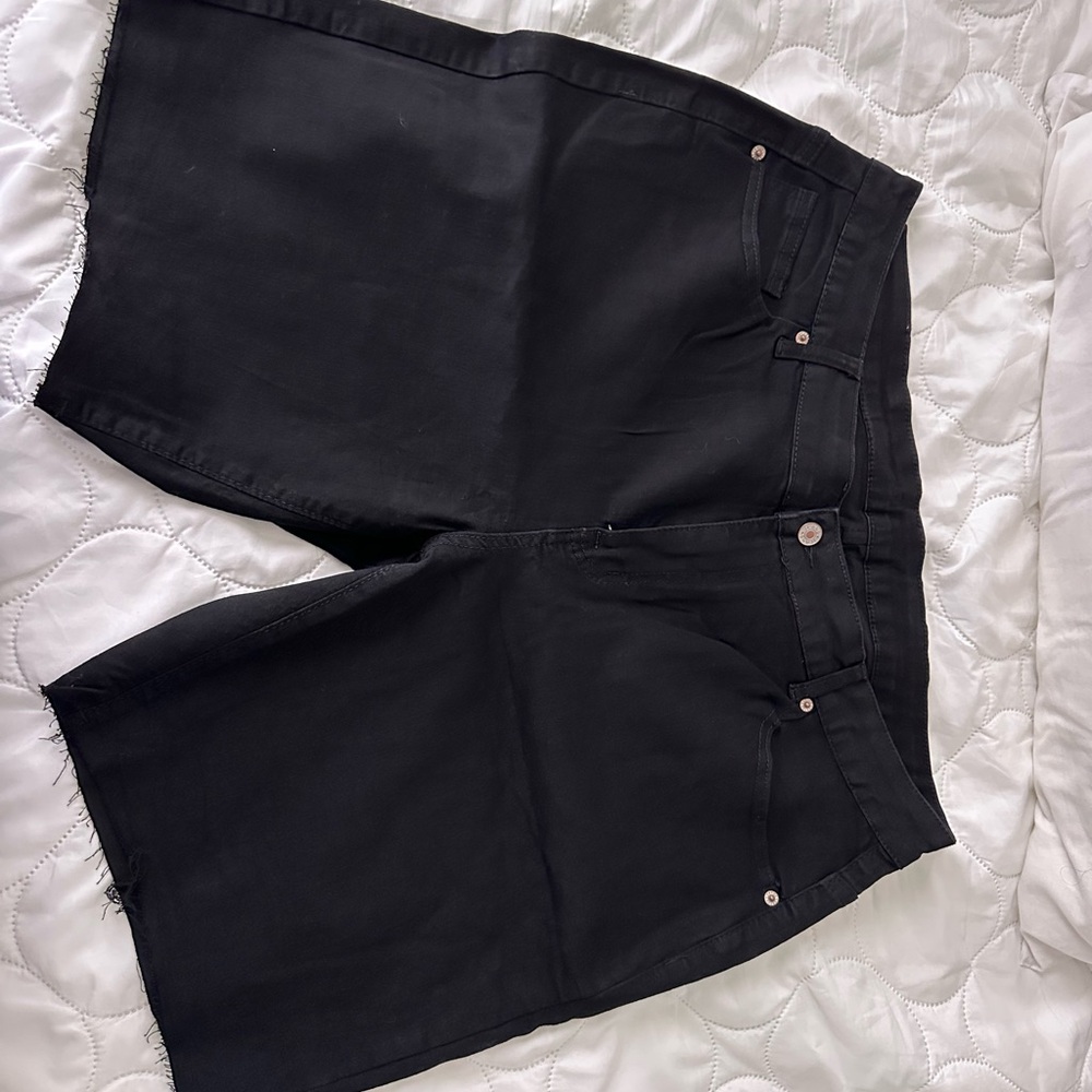 Black Denim Bermuda Shorts